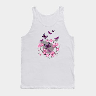 Butterfly and Flowers Tank Top